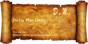 Dely Mariann névjegykártya