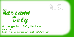 mariann dely business card